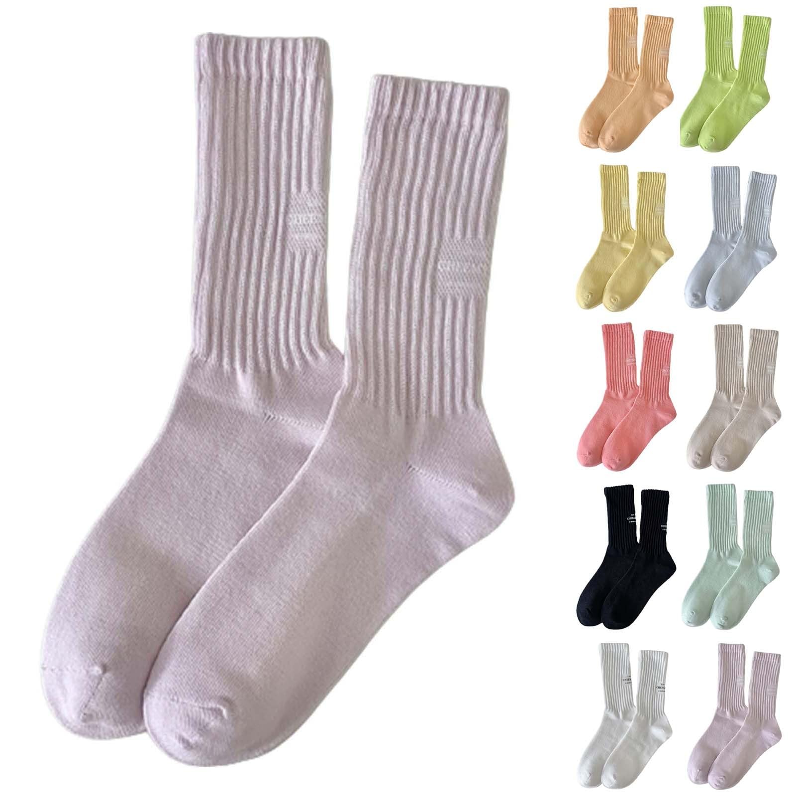 SRTUMEY Women Thin Cotton Socks Soft Cotton Bootie Socks Women Above Ankle Crew Socks Athletic Aesthetic Socks