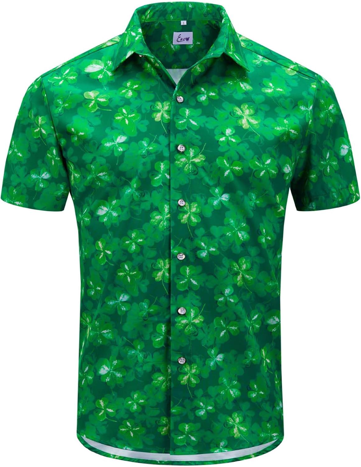 EUOW St. Patrick's Day Hawaiian Shirt for Men Irish Printed Casual Short Sleeve Button Down Beach Shirts - Image 2