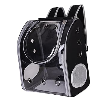Meri SHOPP Pet Carrier Bag Breathable Dog Outdoor Travel Transparent Backpack Black