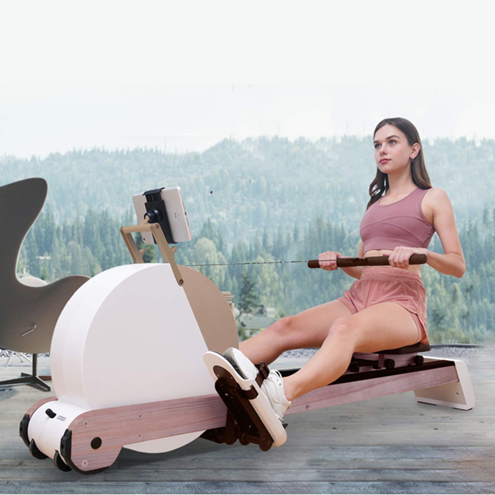 Attrezzatura per il fitness Vogatore, pieghevole silenzioso Controllo magnetico, regolazione della resistenza a 8 livelli Vogatore ad acqua per allenamento muscolare, attrezzatura per il fitness per