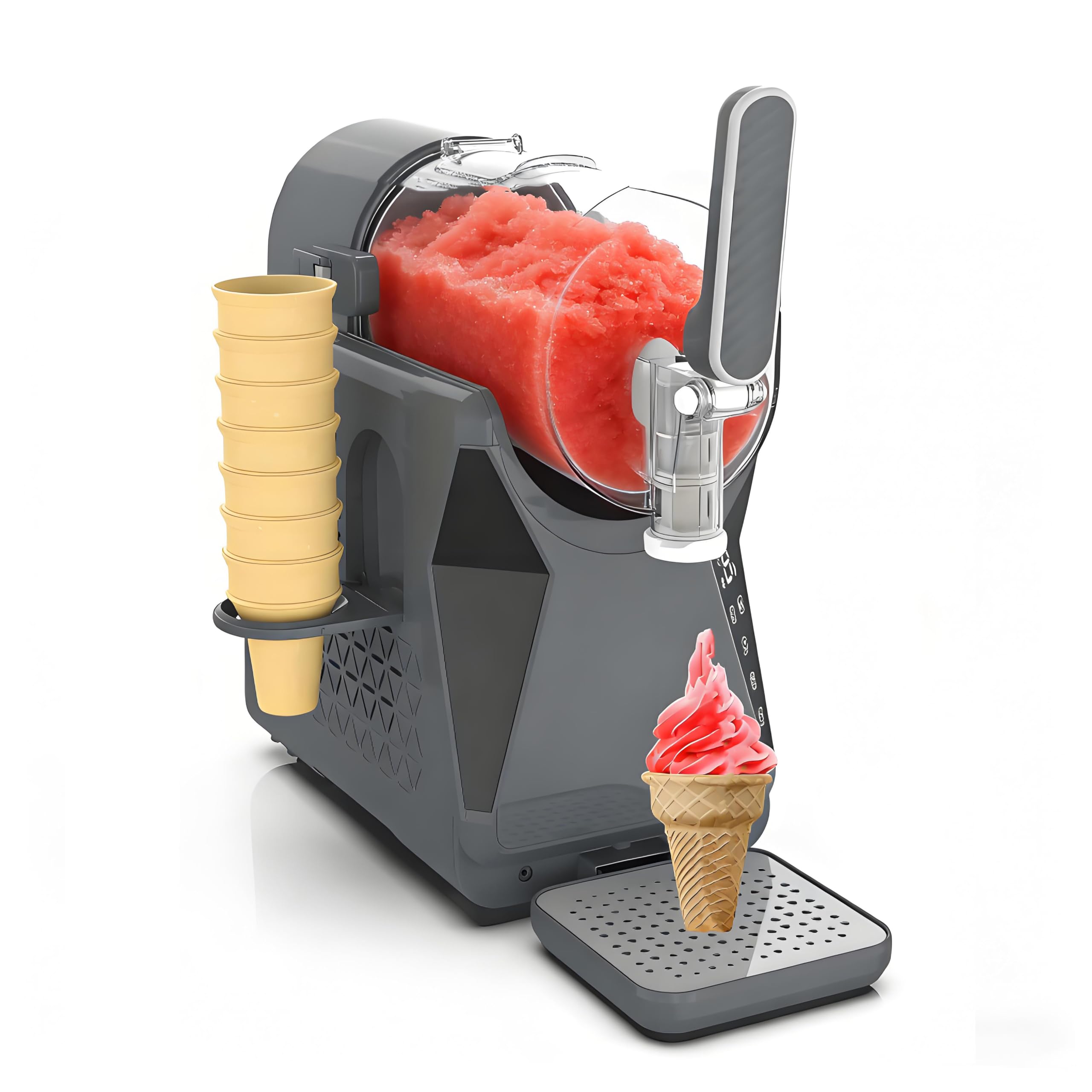 Wielofunkcyjny Smoothie Maker, Profesjonalny Sprzęt do Mrożonych Napojów, Maszyna do Granity o Dużej Pojemności, Mrozi Bez Kostek Lodu, Może Przygotowywać Granitę, Koktajle Mleczne, Mrożone Koktajle