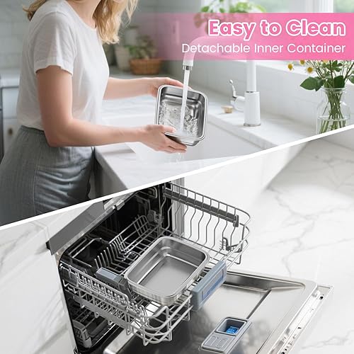 Miniatura 8 de Fiambrera eléctrica para adultos - Fiambrera térmica inalámbrica de 8000 mAh para mujeres, calentador de alimentos portátil de 1 litro para