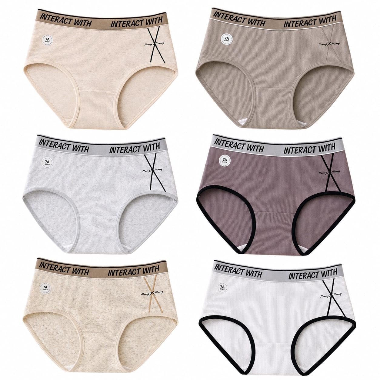 Women Cotton Ribbed Mid Waist Bikini Panty - Soft Stretch Breathable Everyday Innerwear - Comfortable Waistband - Skin Friendly Brief-image-36