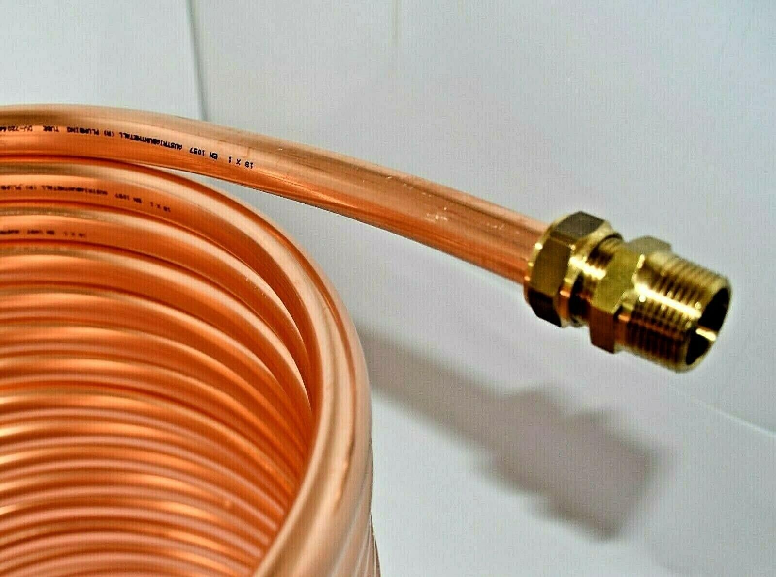 Spirale aus Kupferrohr 15x1mm 10m Außendurchmesser ca.31cm Poolheizung 3/4" ANSCHLUSS