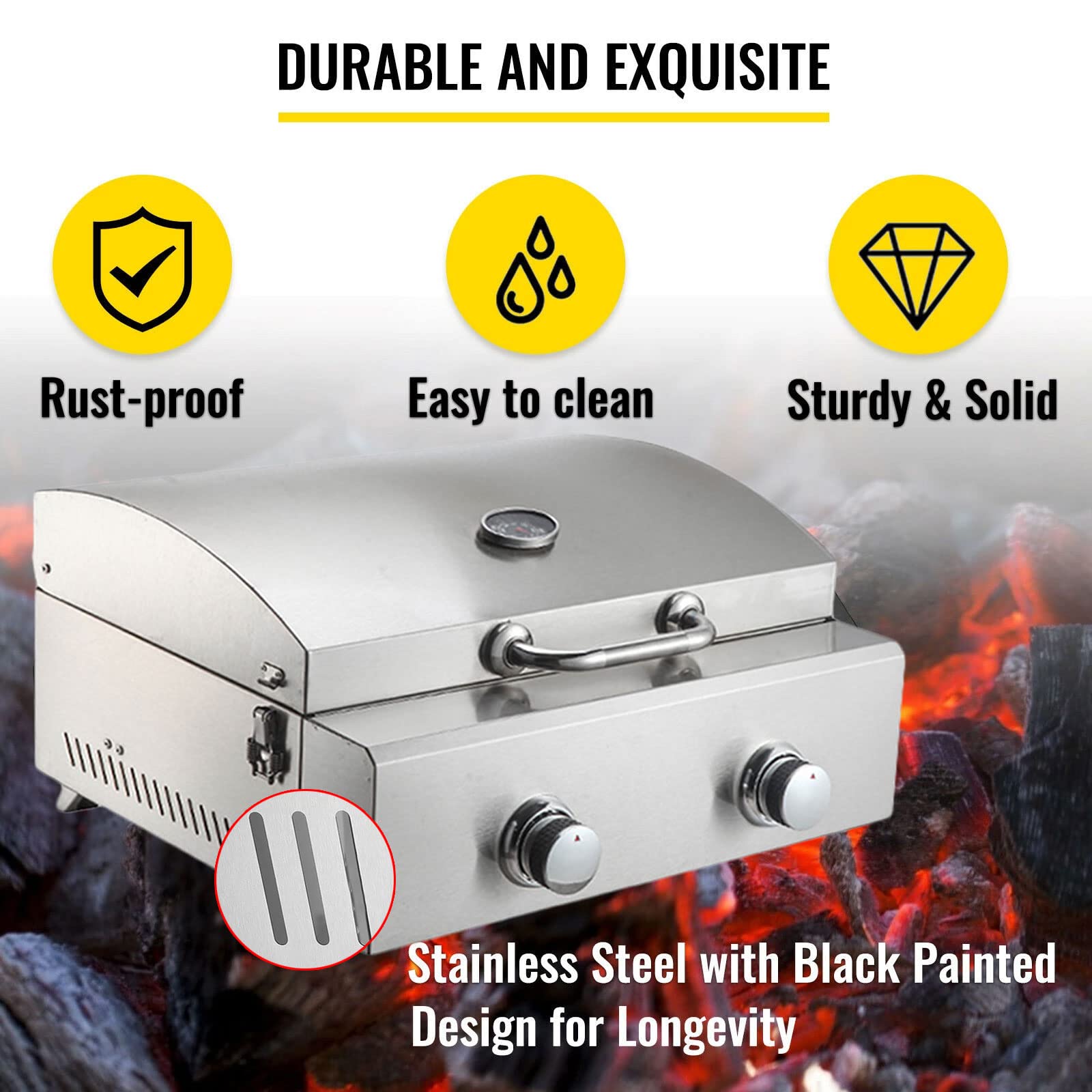 Horno de Pizza Portátil para Exteriores, Incluye Pala para Pizza de Calidad Profesional, Horno de Pellets para Pizza con Piedra para Pizza y Termómetro para Terraza al Aire Libre