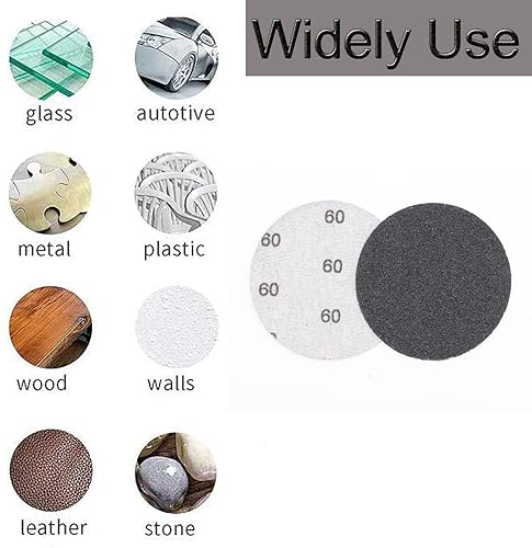 Miniatura 5 de 30 piezas de papel de lija de 3 pulgadas, discos de lija de gancho y bucle, 60 granos de papel de lija húmedo y seco para lijadora orbital aleatoria