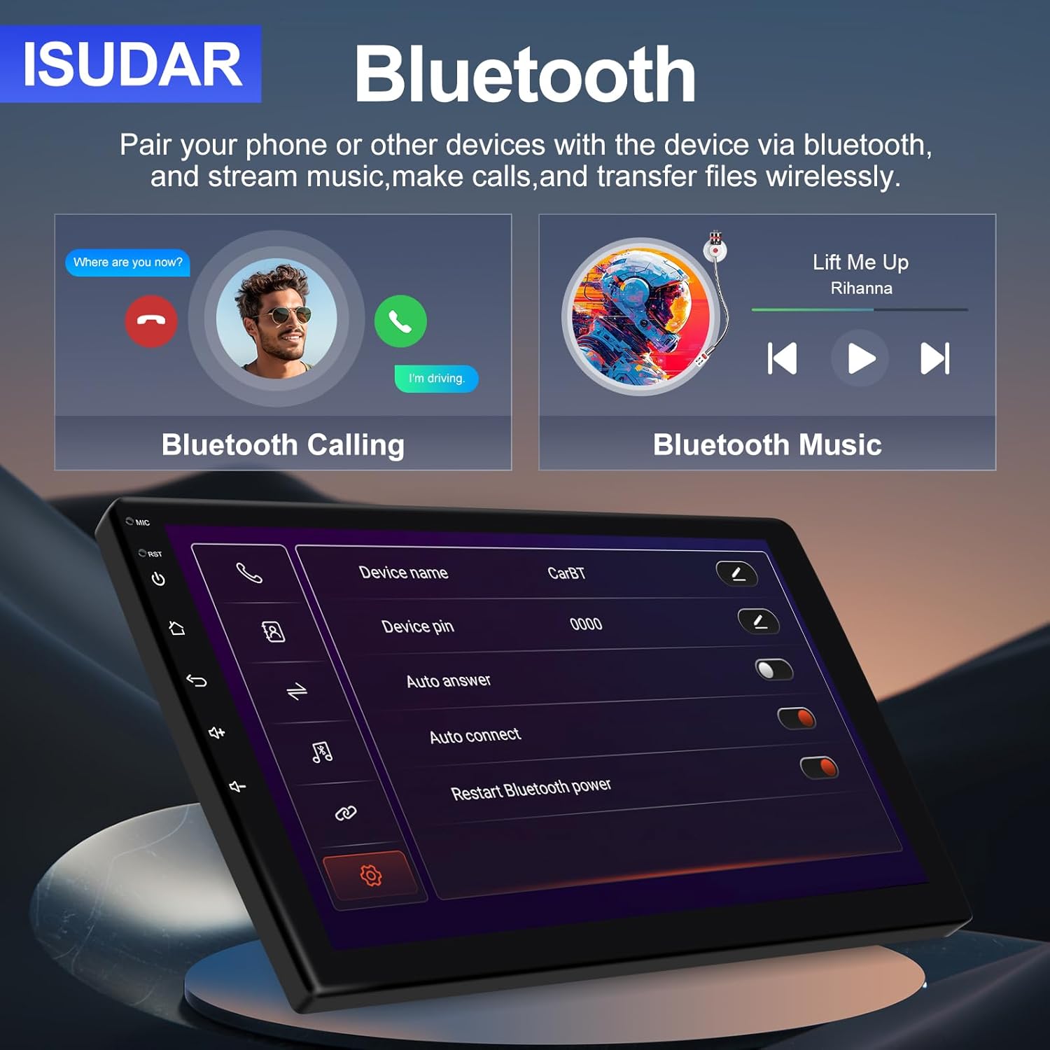 ISUDAR 9 Inch IPS Touchscreen Android 13 Car Stereo for Subaru Forester 2008-2012 Impreza 2008-2011 with Wireless CarPlay & Android Auto Car Radio, Support GPS, WiFi, Bluetooth, FM, Backup Camera