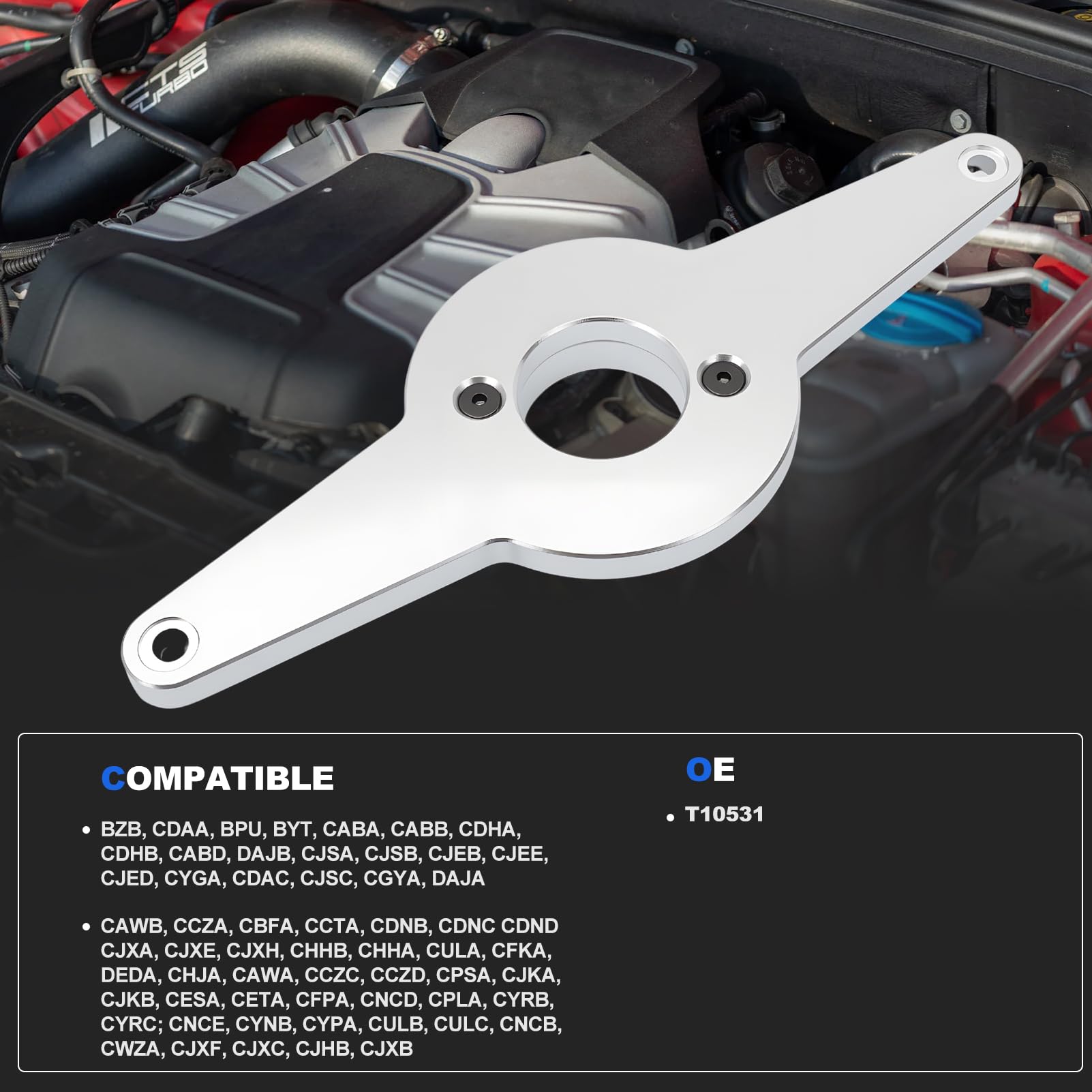 Amortiguador de vibraciones, herramienta de sujeción del motor, correa dentada, herramienta de ajuste para Au-di Se-at Sko-da V-W 4 cilindros 1.8 2.0 4V TFSi EA888 Reemplazar T10531, con