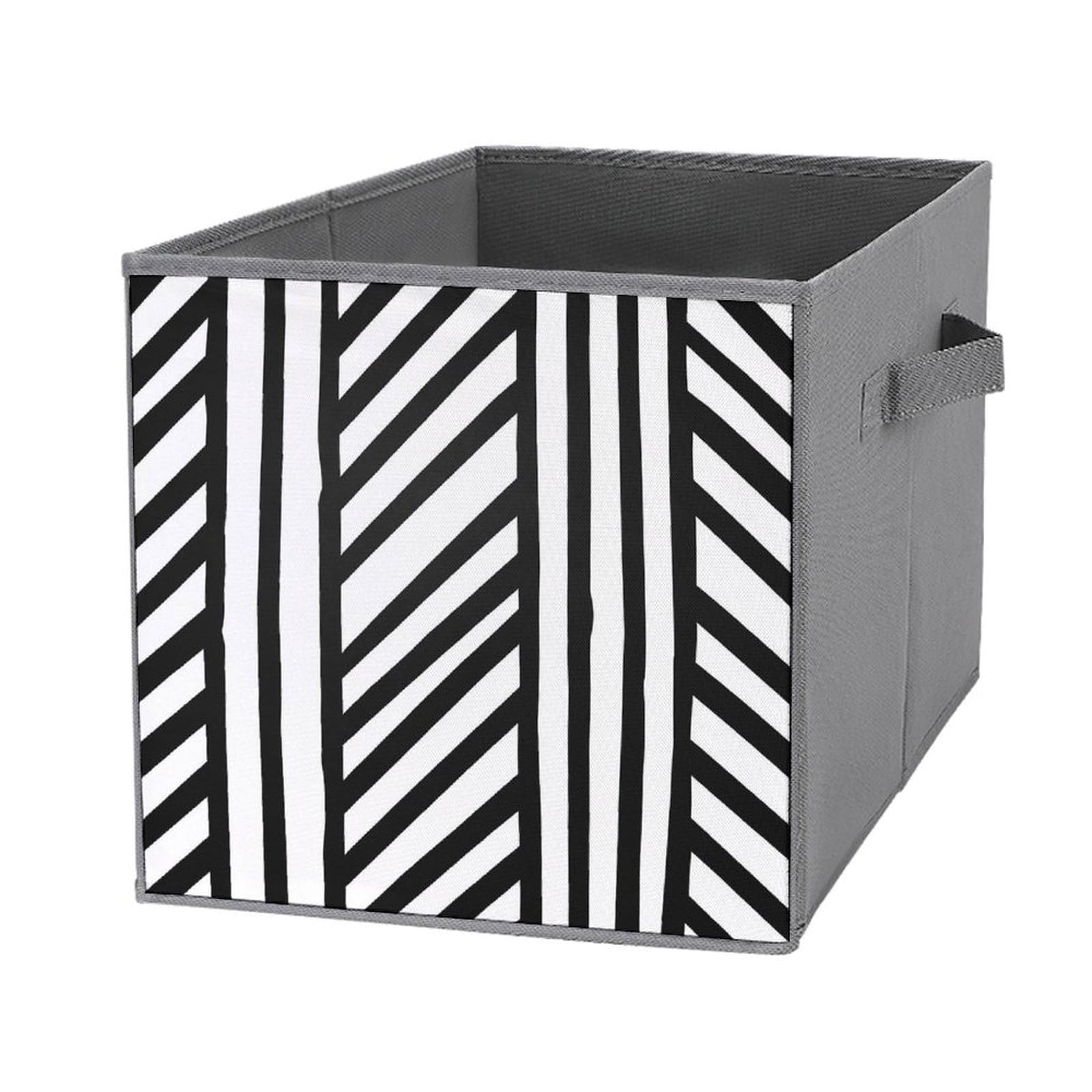 Cube de rangement pliable à rayures 28cm boîte tissu avec poignées