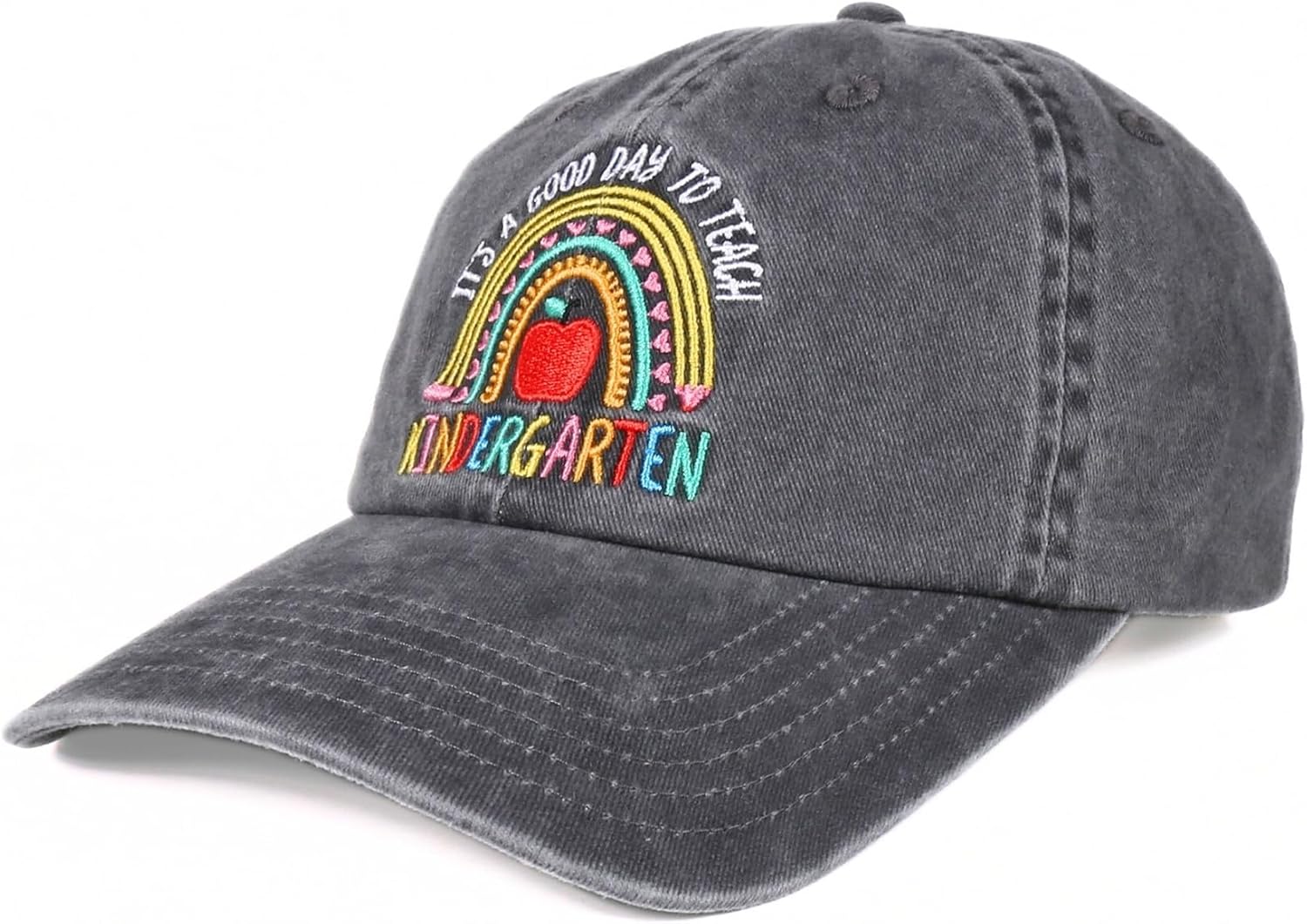 InnoBeta Kindergarten Teacher Gifts, Adjustable Embroidered Baseball Hat for Teacher Appreciation Day, Birthday, Thanksgiving, Christmas Grey - Image 2