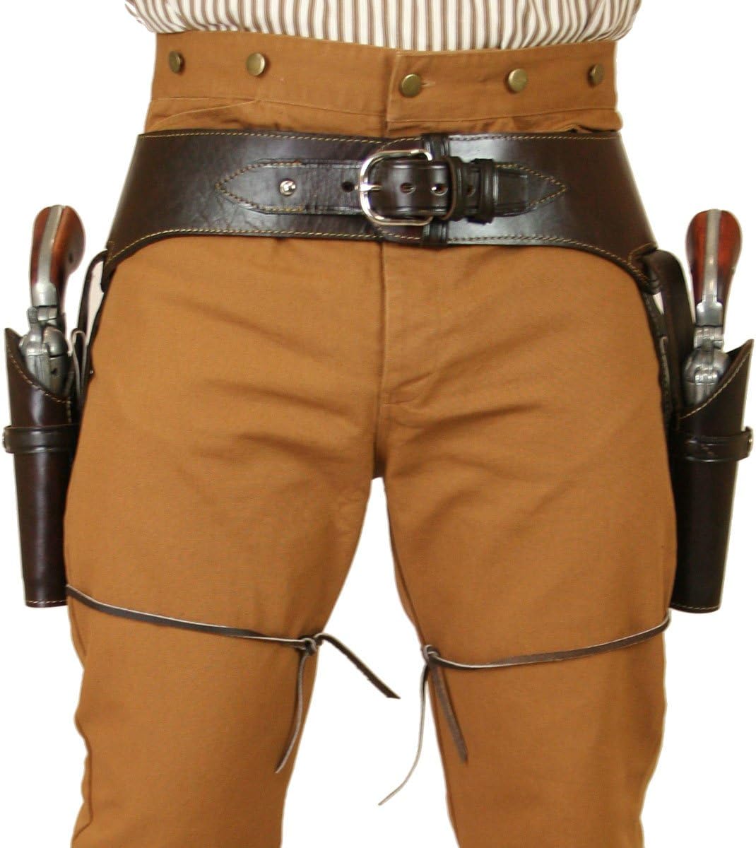 Historical Emporium .22 Cal Standard Double Western Gun Belt and Holster Plain Leather