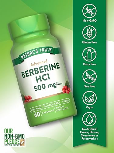 Miniatura 3 de Nature's Truth Berberina HCl 500mg | 60 cápsulas | de extracto de agracejo | Suplemento vegano, sin OMG y sin gluten