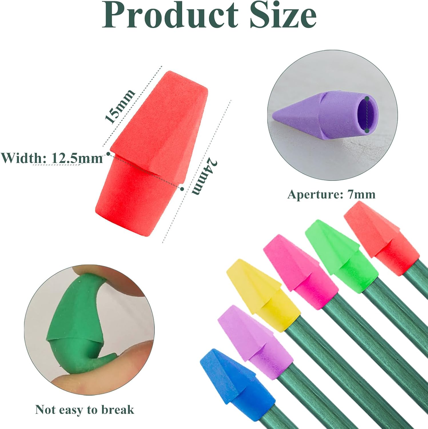 Pencil Top Erasers, 120PCS 6 Assorted Colors Eraser Caps Bulk, for Pencils Toppers for Home Office Studying Supplies for Teachers Classroom Must Haves Pencil image 2