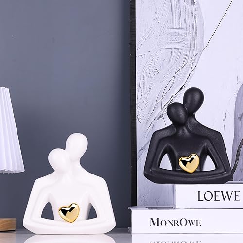 Miniatura 4 de XMGZQ 6 aniversario, aniversario de boda, escultura de pareja hecha a mano de un corazón, regalos para ella o esposa, pareja, escultura para