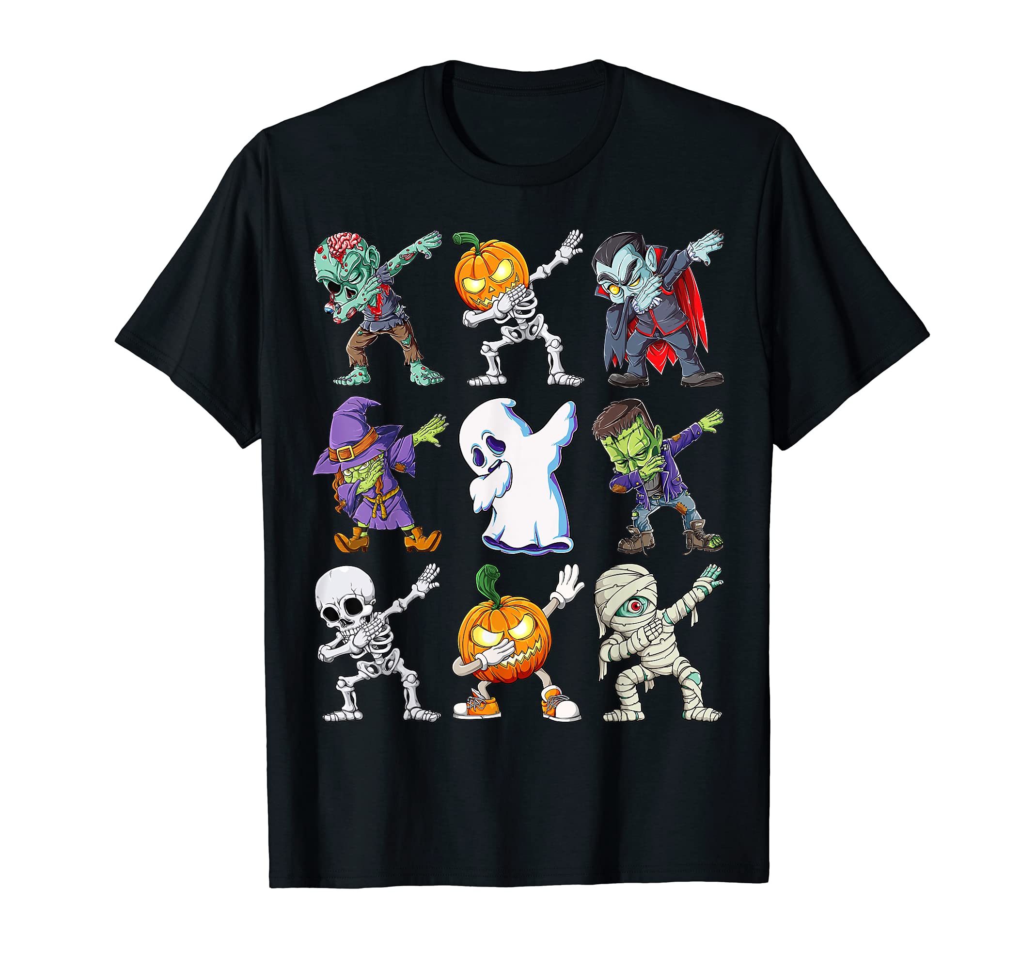 Awkward Halloween CoDabbing Halloween Boys Skeleton Zombie Scary Pumpkin Mummy T-ShirtOEKO-TEX STANDARD 100