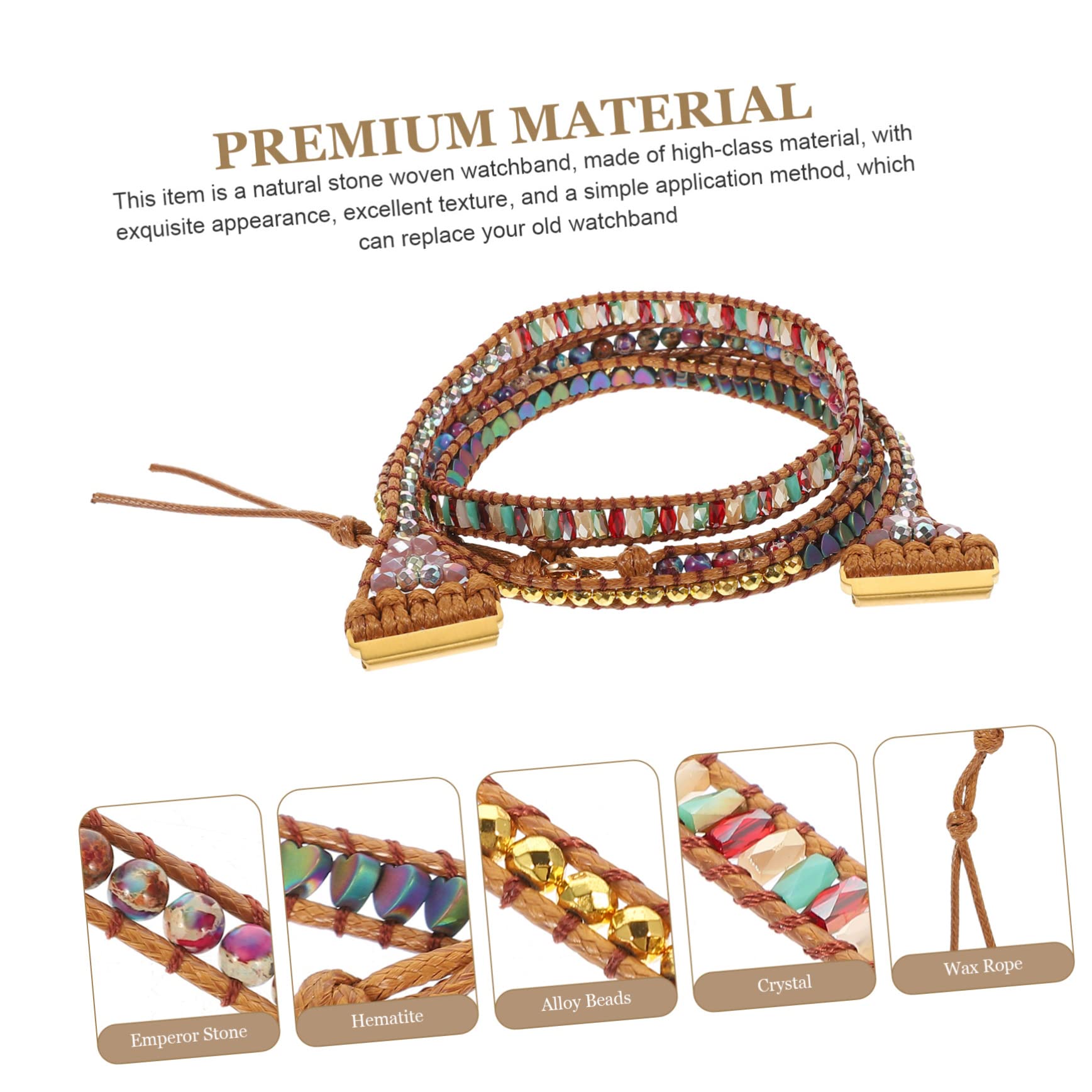 Mikikit 3 Pièces Bracelet Remplacer Bracelet De Montre Perlé Bracelet De Montre Montre Bracelet De Remplacement Bracelets Bracelet Pour Montre Garniture Perlée Décoratif Smartwatch