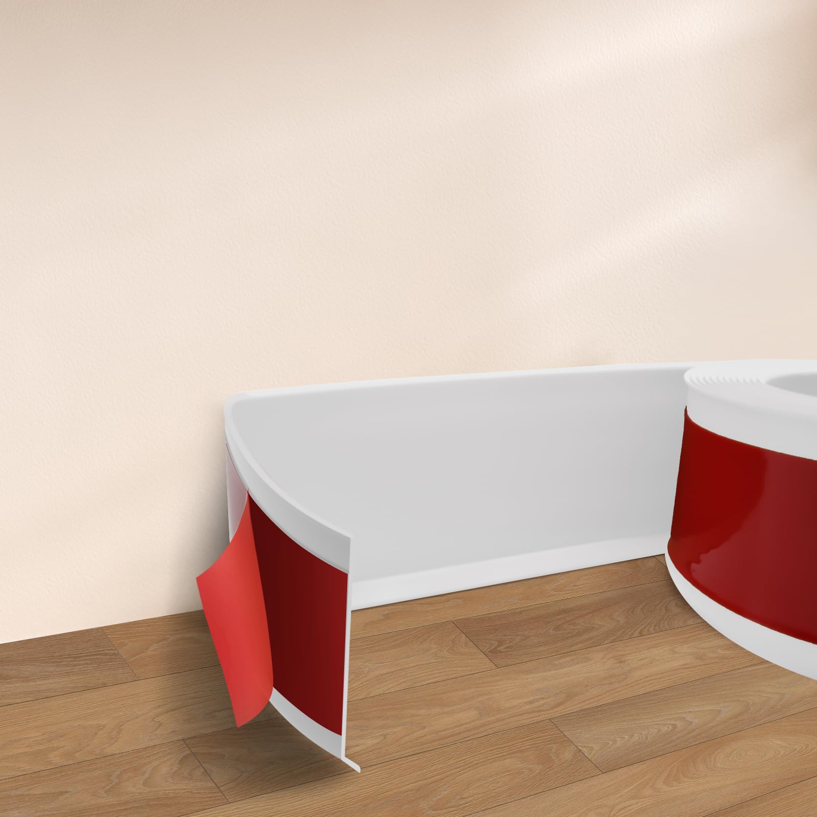 Vinyl Self-Adhesive Skirting Board, 5M Peel and Stick Baseboard Trim, Flexible Skirting Board 10cm Wide Wall Baseboard Molding Trim For Floor Wall Base and More (White-10 cm(W) x 5 M(L))