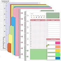 Vista 13 de Rancco Junior Cornell - Papel para cuaderno, 180 páginas, perforado para 8 anillas, insertos de papel de disco de media carta con pestañas