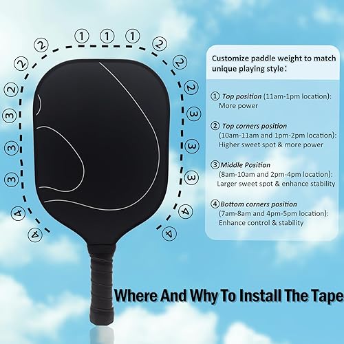 Miniatura 3 de Cinta de plomo para palas de pickleball, 30 piezas de 0.11 oz cinta adhesiva de plomo para remo para personalizar pesas de paleta de pickleball de