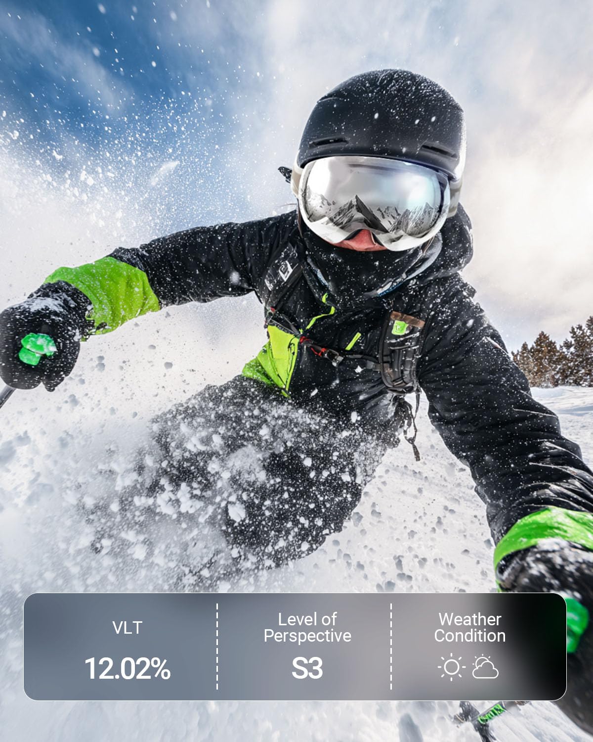Meeloog Gafas de esquí – Gafas de snowboard OTG, antivaho, 100% protección UV400, gafas de nieve para hombre y mujer