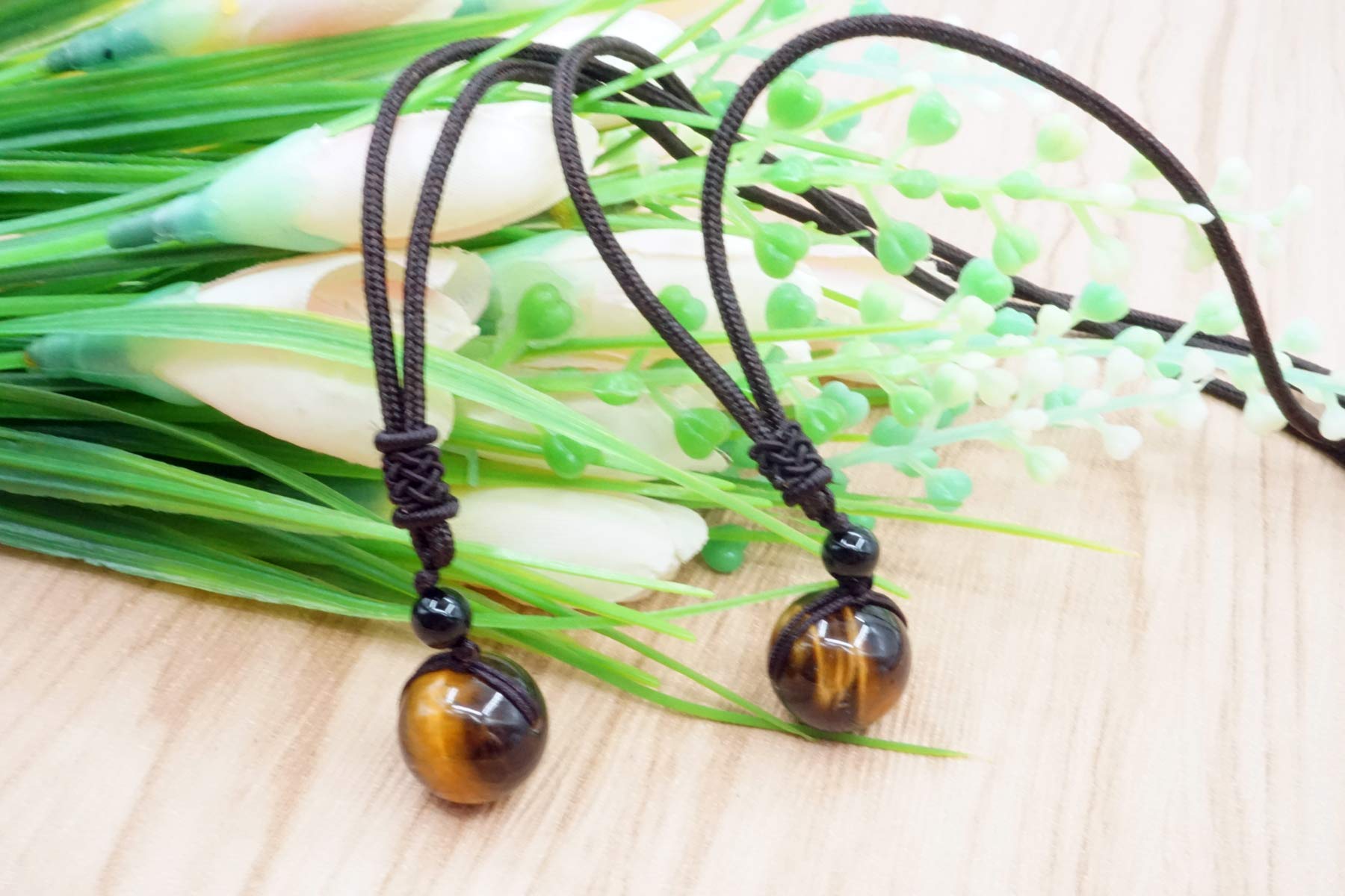 Image secondaire de Mayting Pendentif Oeil de Tigre Collier de Pendentif Pierres Précieuses Cadeau pour les Hommes et les Femmes Collier