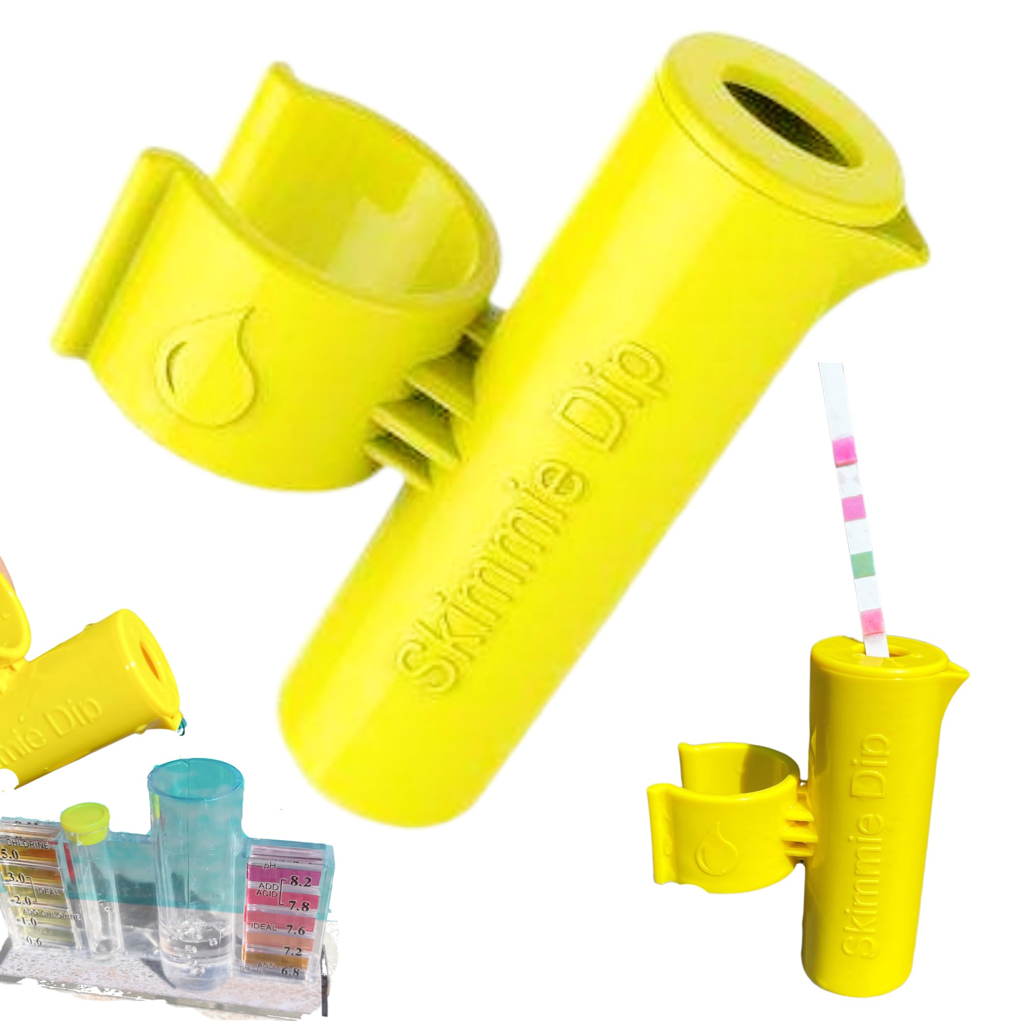 The Skimmie Dip - The Convenient Pool Water Testing Attachment for The Skimmie Pole or Standard Size Pool Pole - Easy and Efficient Water Sample