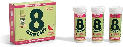 Miniatura 10 de 8Greens - Tabletas de super vegetales | Súper polvo de vegetales, tableta de superalimento, metabolismo, inmunidad y enfoque, tabletas efervescentes