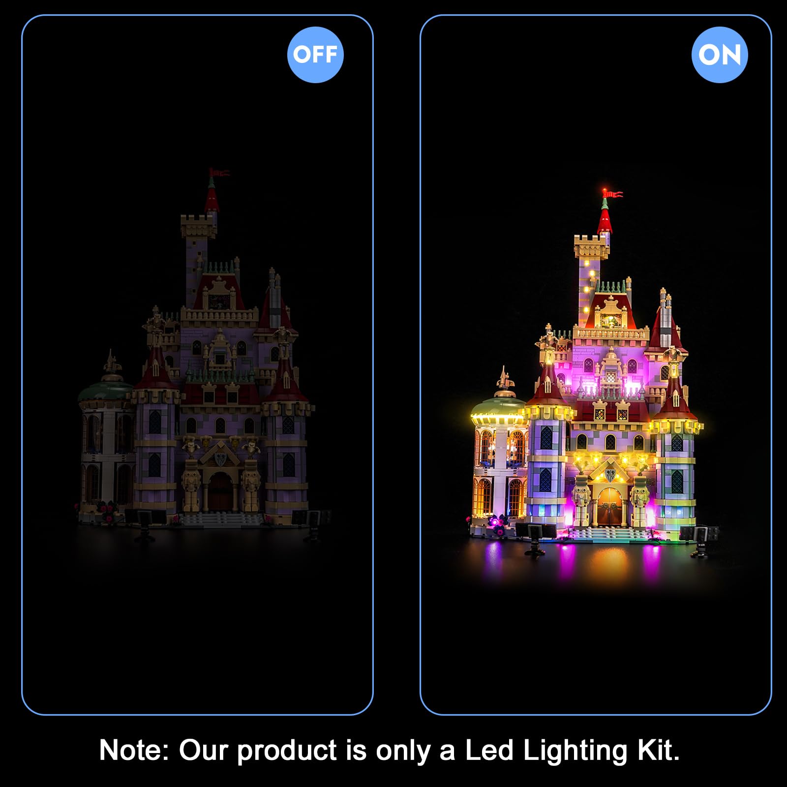 LocoLee Led Light Set Compatible with Lego 43263 Beauty and the Beast Castle Led Decoration Lighting Kit Compatible with Lego 43263 Building Blocks Model,Only Lights Set,No Model - Image 4