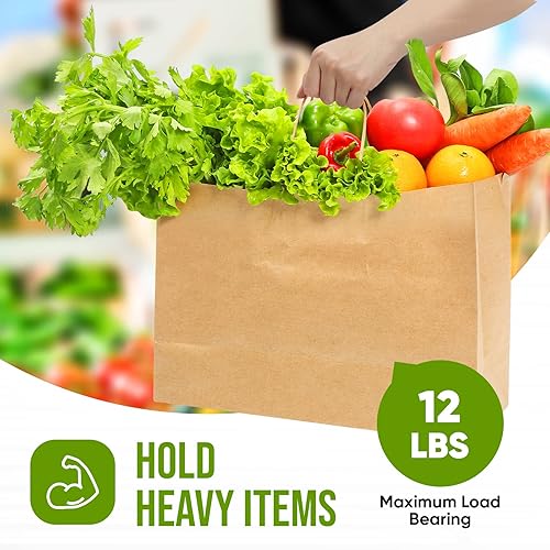 Miniatura 3 de Tobvory Bolsas de papel kraft de 16 x 6 x 12 pulgadas bolsas de papel marrón con asas a granel bolsas de papel recicladas grandes ideales como