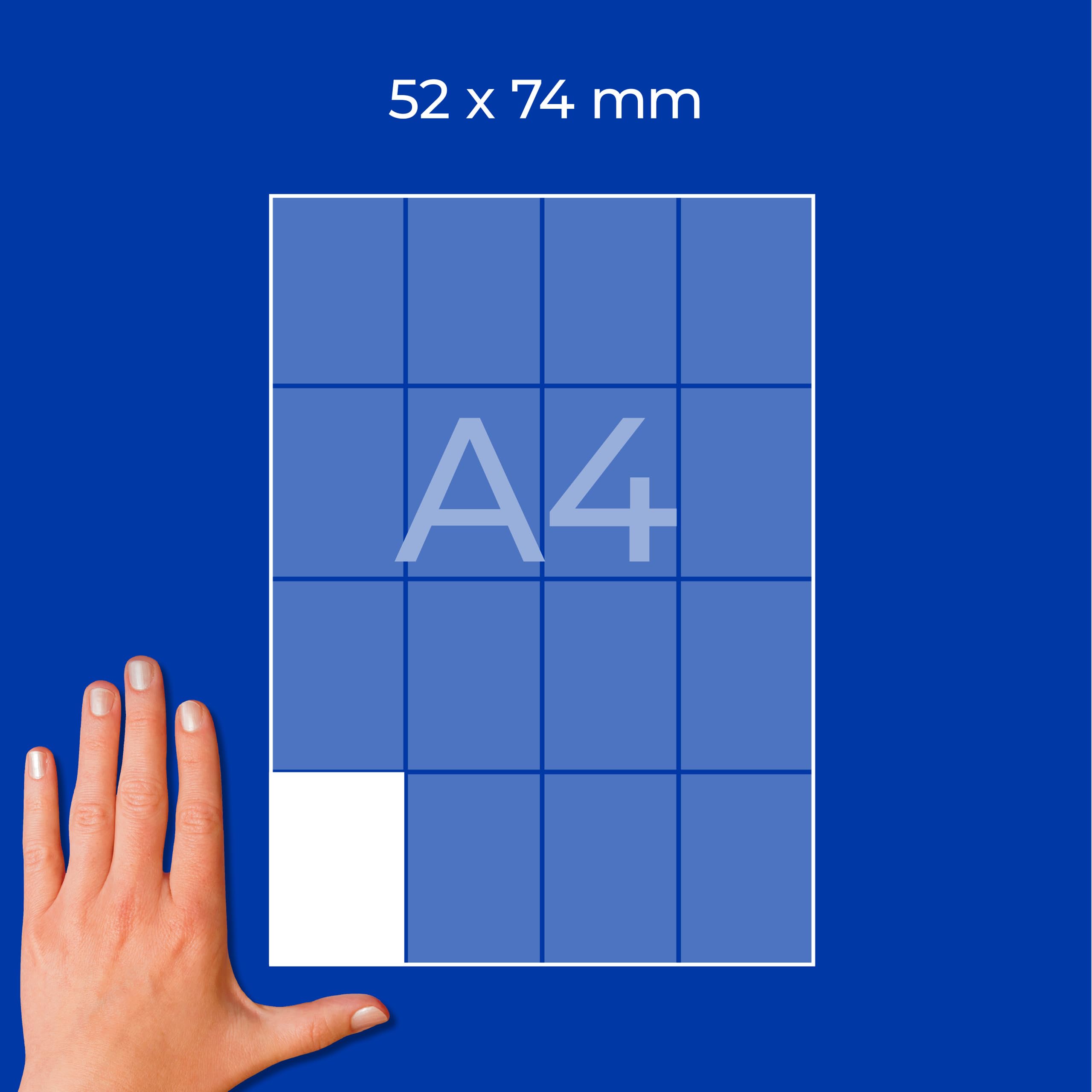 AVERY Zweckform B5274-50 Strapazierfähige Folienetiketten (800 Aufkleber, 52x74mm auf A4, extrem stark selbstklebend, für schwierige Oberflächen, bedruckbare Outdoor Klebefolie) 50 Blatt, weiß