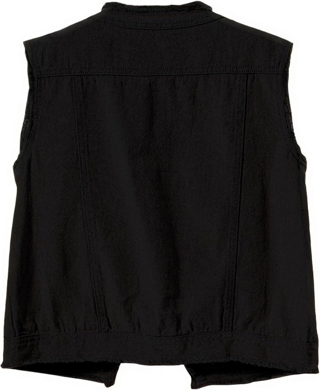 Women's Sleeveless Denim Vest O Neck Button Down Jean Waistcoat Jacket Collarless Candy Tops - Image 3