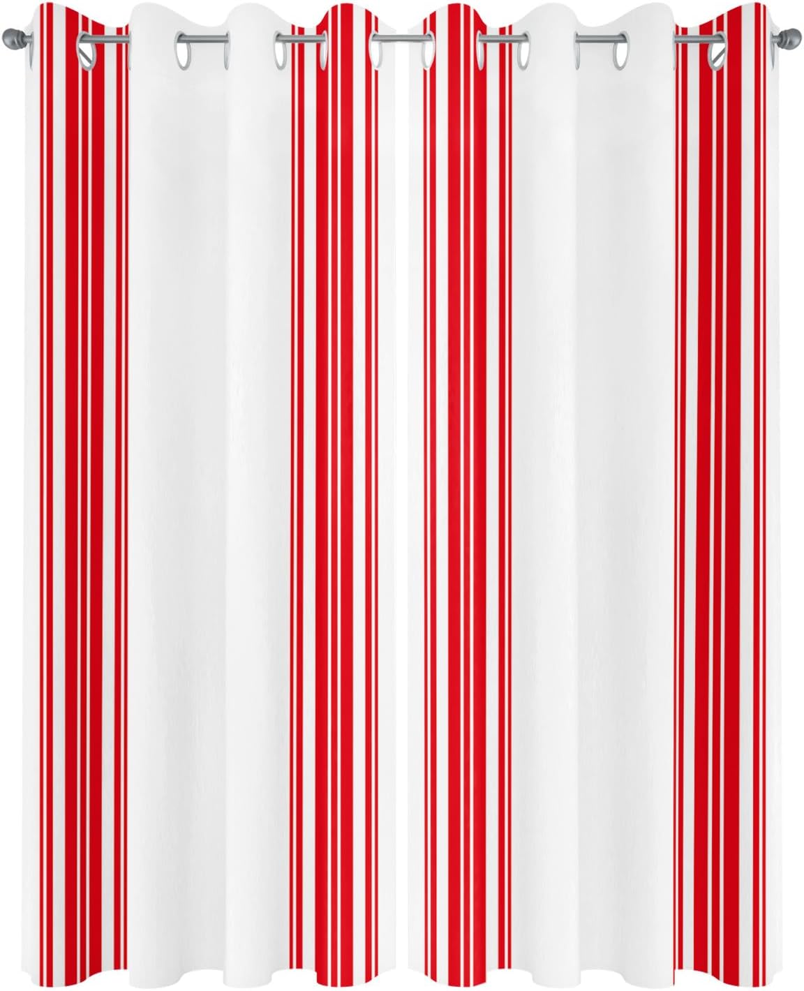 Outdoor Curtains Red Stripes Privacy Waterproof Curtain for Patio Simple Style Indoor/Outdoor Curtain Light Filtering Grommet Outside Curtains Panels for Patio Gazebo Balcony 54 x 84 Inch Set of 2