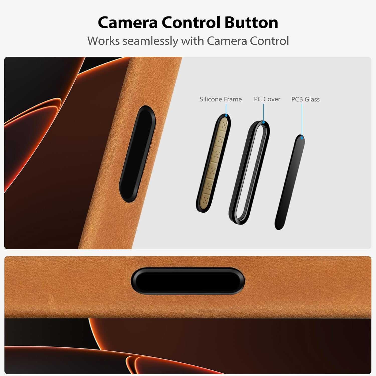 Belemay Handcrafted Crazy Horse Leather Case for iPhone 17 Pro Max, Compatible with MagSafe, Vintage Aesthetic, Two-Tone Effect, Unique Patina, Camera Control Button Coverage (6.9"), Sunset Tan - Image 5