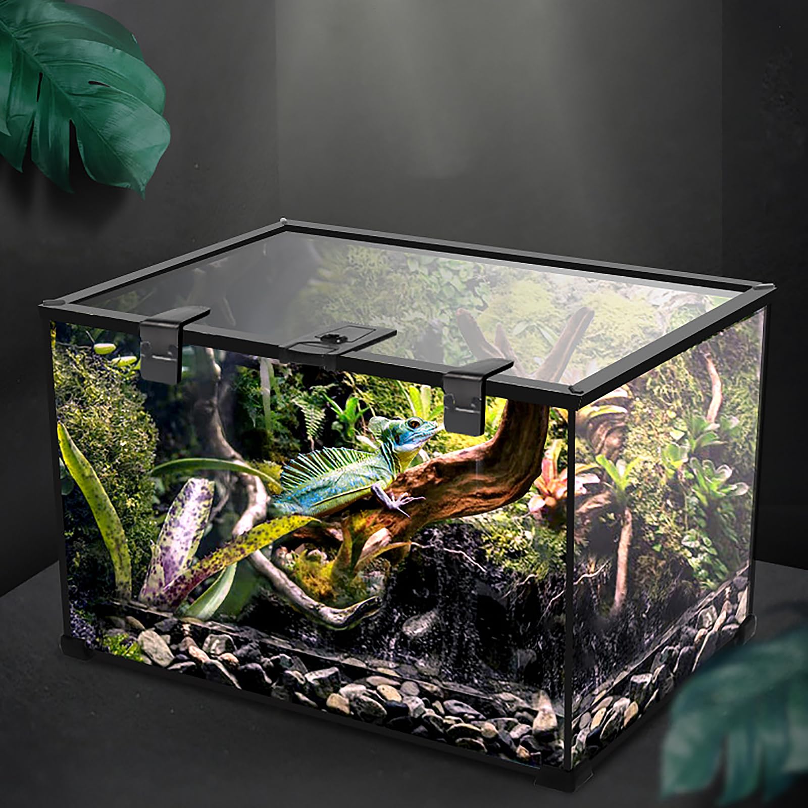 AFGSsm Vidrio Terrarios para Reptiles, Terrario camaleon, Terrario para Reptil/Anfibios(20 * 20 * 16cm)