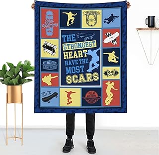 Skateboard Throw Blanket Gifts for Boys Teens Kids Colorful Street Sports Fleece Blankets Soft Fuzzy Warm Plush Flannel Blankets for Bed Couch Sofa 50