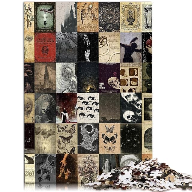 Foto 2 de 6 de Collage Oscuro Retro Rompecabezas de 1000 Piezas para Adolescentes Juguete de desafío de Juego Educativo…