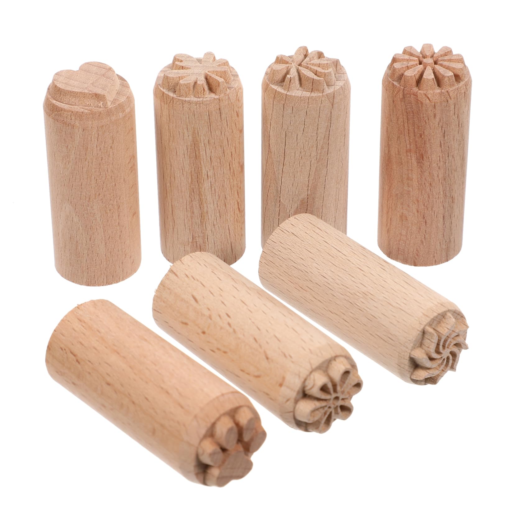 NUOBESTY 3stücke Holzstempel Für -projekte Teiliges Aus Handgefertigten Holzstempeln Mit Verschiedenen Designs Für Töpferarbeiten Und Kreative Bastelarbeiten