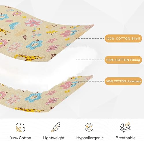 Miniatura 4 de PERHOM Juego de ropa de cama suave reversible 100% algodón suave con diseño de mariposas y mariposas, color crudo y rosa (Queen, 3 piezas 1 edredón