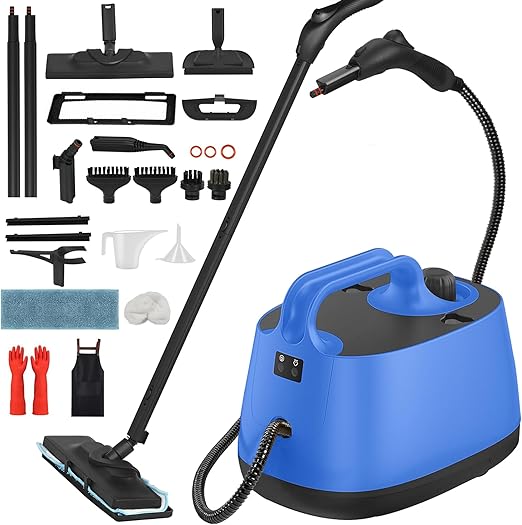 Steam Cleaner, Multipurpose Heavy Duty Canister Steamer with 25 Accessories Handheld Steam Mop Included, for Multi-Surface Floors Cleaning, Upholstery, Car Detailing, Grout, Tile