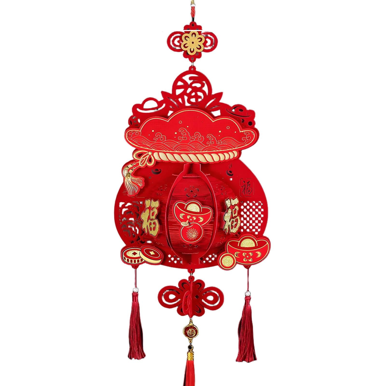 SBZIOJHDR Chinese-style lanterns, Novelty Chinese Snake Year Lanterns, Exquisite New Decorations, Red Hanging Lantern(D,11in)