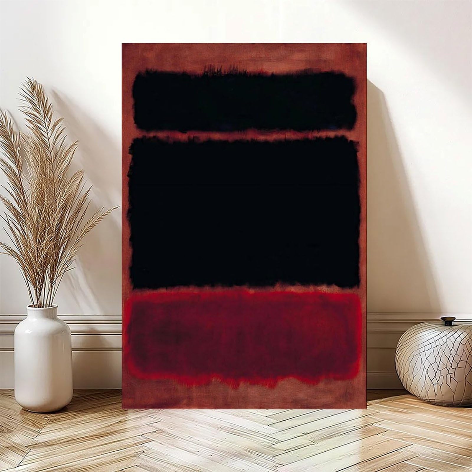 WCYB Mark Rothko czarny druk na płótnie ciemnoczerwony druk obrazy ścienne do biura 30,5 cm szer. x 45,7 cm W