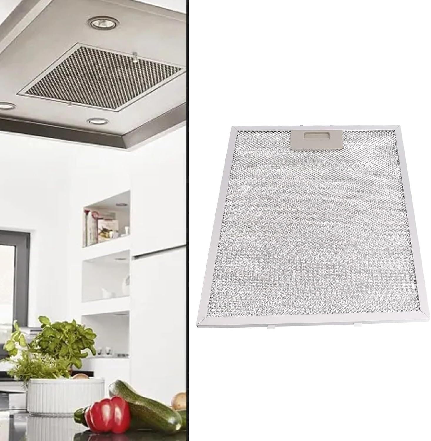 Reutilizables Filtro Campana Extractora de Cocina 340x280x9mm Plata 1ud