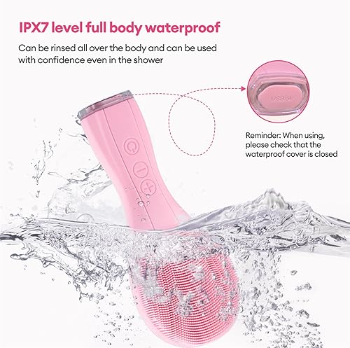 Miniatura 5 de Cepillo de limpieza facial, limpiador facial de silicona, exfoliante facial, recargable, impermeable, para limpieza profunda, exfoliante suave,