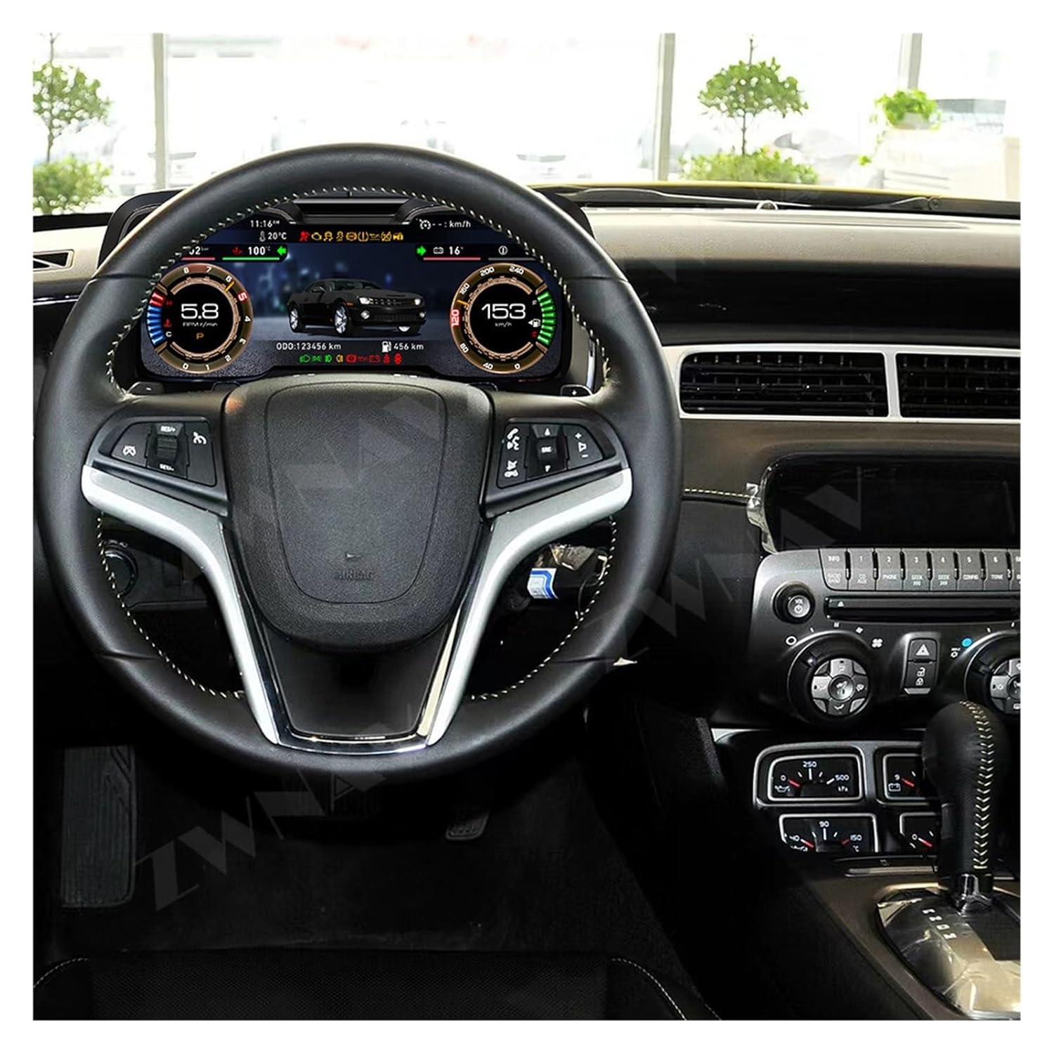 Compatible with Chevrolet Camaro 2009-2015 Speedometer Car LCD Digital Cluster Virtual Cockpit Dashboard Instrument Panel
