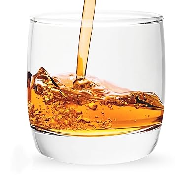 Crystal Glass Whiskey Glass, Scotch Glasses Set of 6 (Lead-Free, Clear, 300ML) (6)