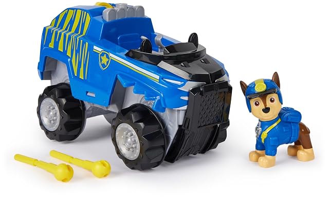 Paw Patrol Patrulla Canina - Pack Figura Chase Jungle Pups y Vehículo Tiger Lanza Proyectiles - Patrulla Canina Juguetes - 6067758 - Juguetes Niños 3 años + Regalo Niño 3 años +