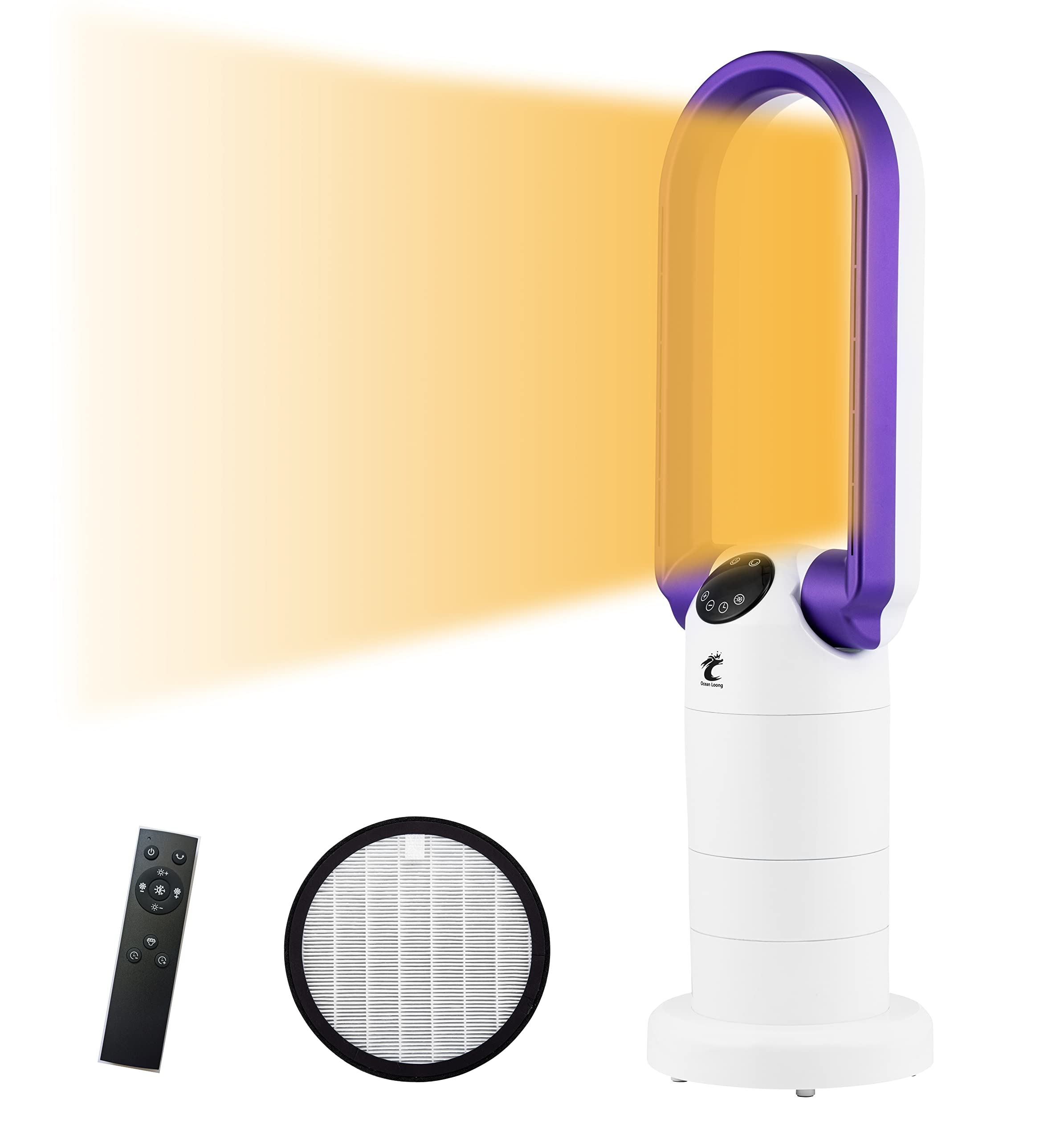 Ceramic Space Heater u0026 Bladeless Fan u0026 HEPA Air Purifier 3-in-1, 1500W Electric  Heaters
