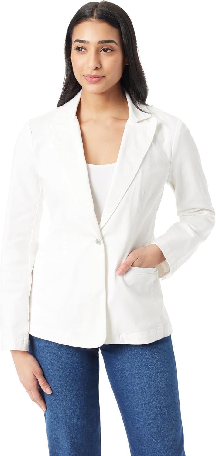 Gloria Vanderbilt Women's Single Button Front Fitted Blazer Standard