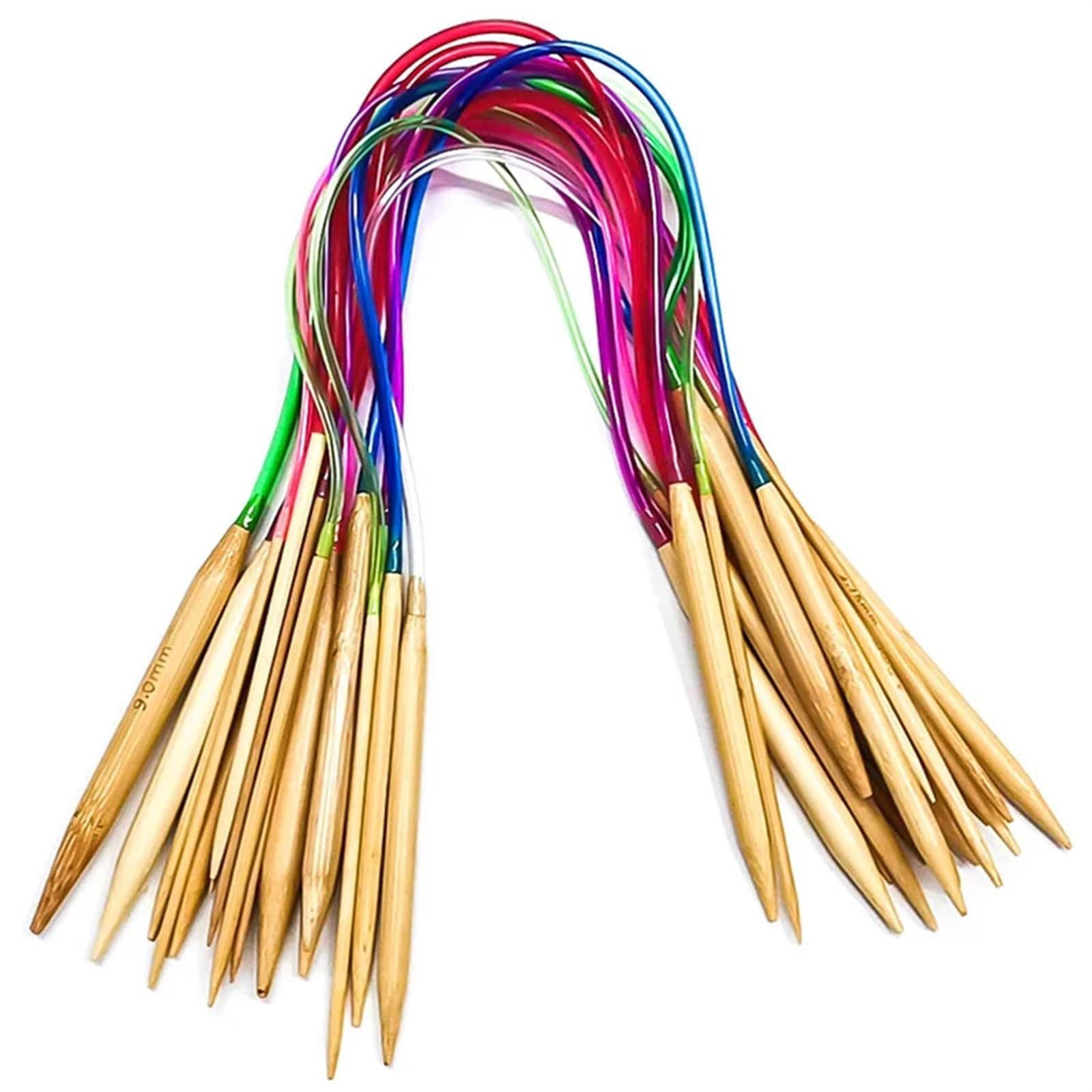 Knitting Needles 18Pcs/Set Circular Knitting Needles Crochet Sewing Double Cusp Hooks Soft Tube Needle Craft Tools Set 40-120cm(40cm)