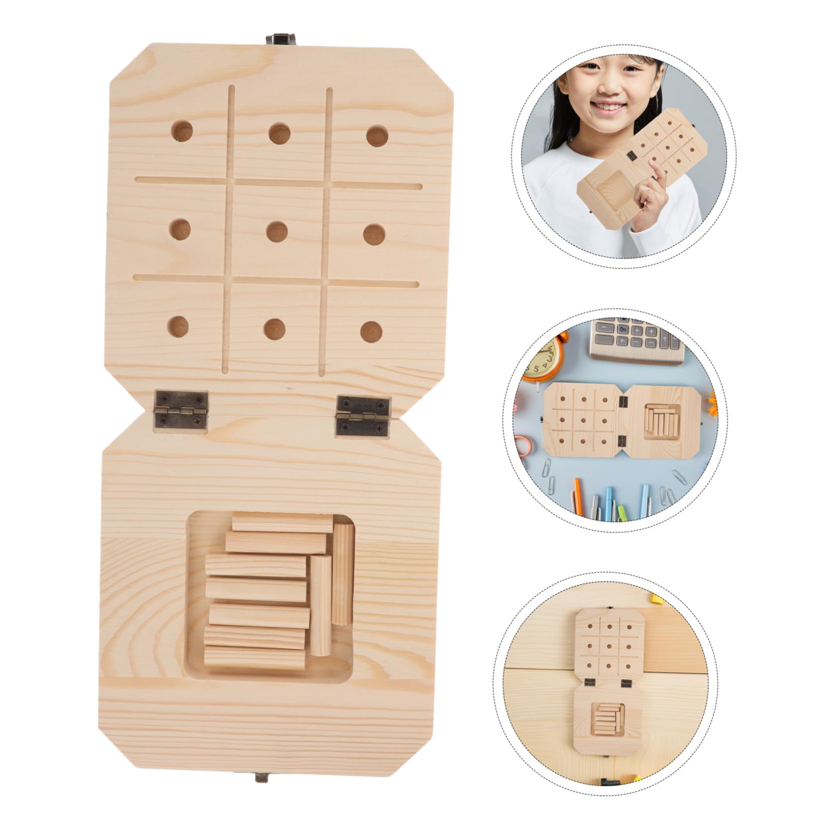 Juguetes de Entrenamiento Sensorial Montessori de Madera Beige en Tablero